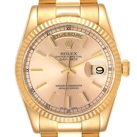 rolex president day date gold|rolex presidential gold 36mm.